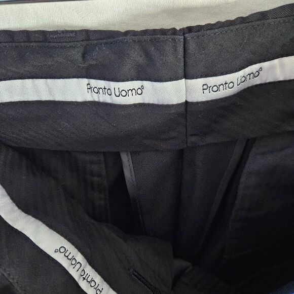 Pronto Uomo Couture Men's Size 33 Wool Dress Pants Trousers Slacks Black #77219 - Picture 4 of 5